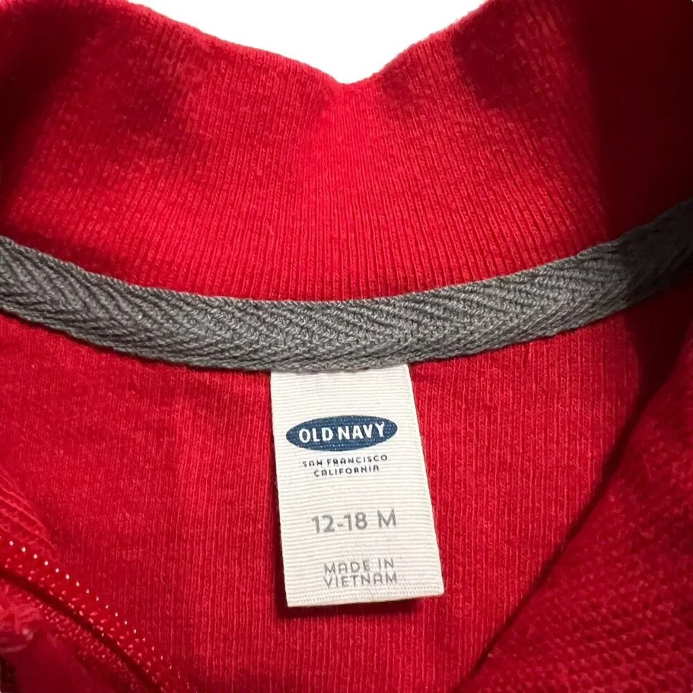 Old Navy 12-18m Red Half Zip Pullover Sweater